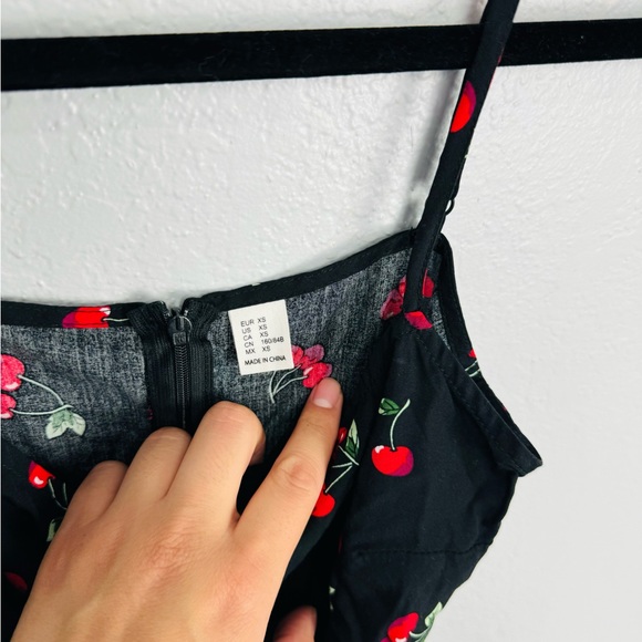 Black Cherry Fruit Print Cami Mini Dress - Picture 5 of 9